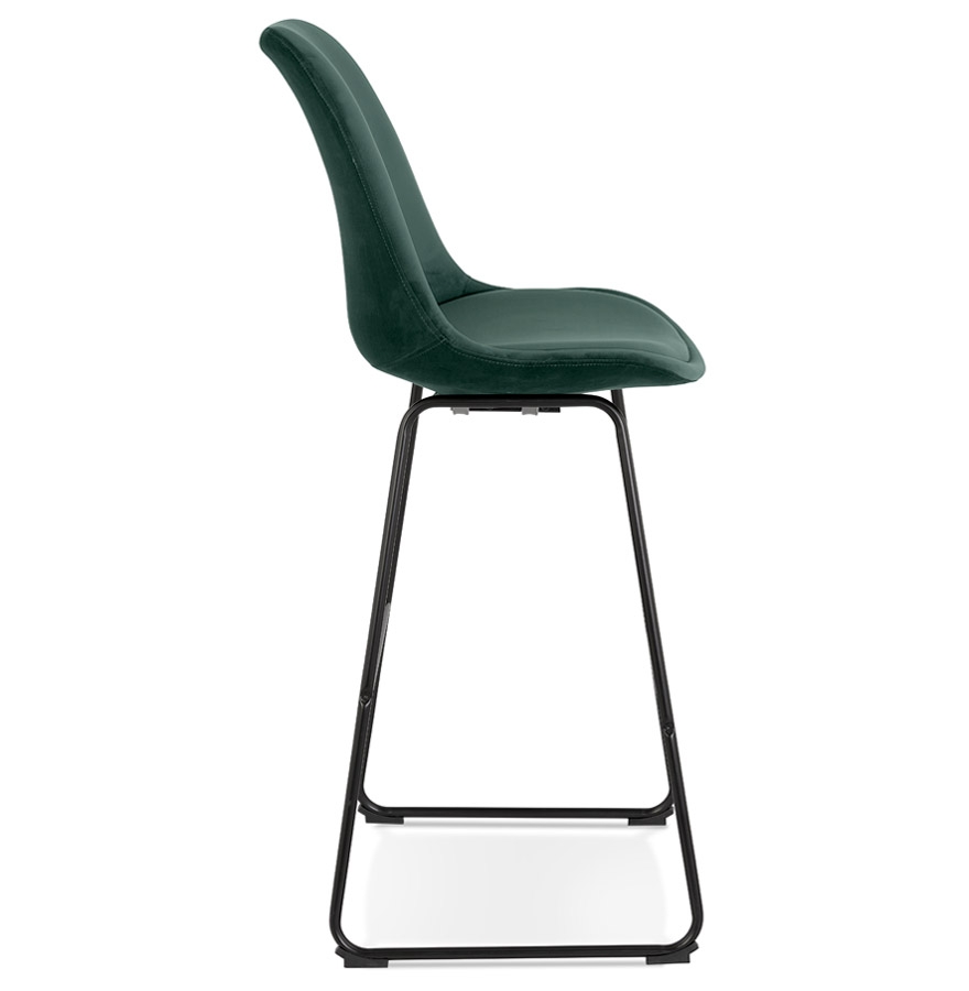 Kokoon Design BULLY' Bar Stool In Green Velvet And Black Metal Legs