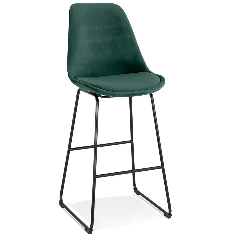 kokoon design BULLY' bar stool in green velvet and black metal legs