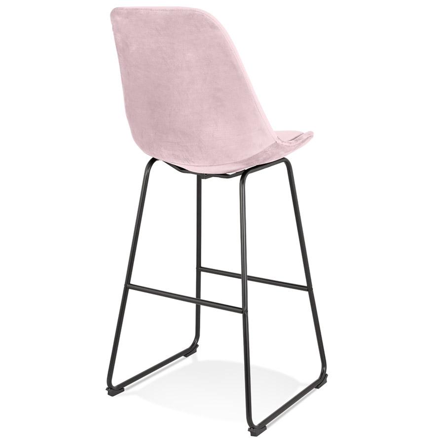 Kokoon Design BULLY' Bar Stool In Pink Velvet And Black Metal Legs