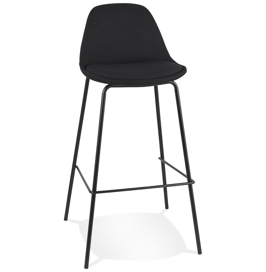kokoon design BULMA' bar stool in black fabric and black metal leg
