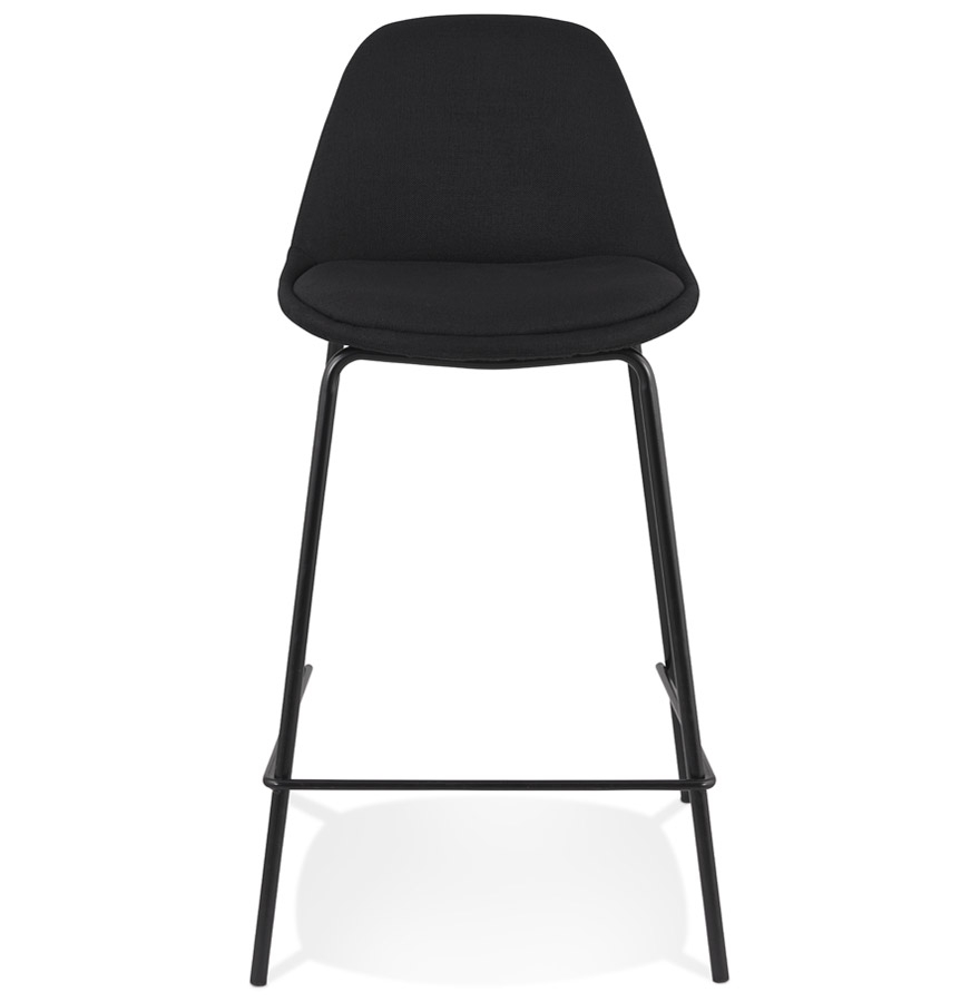 Kokoon Design BULMA MINI' Mid-height Snack Stool In Black Fabric And Black Metal Base