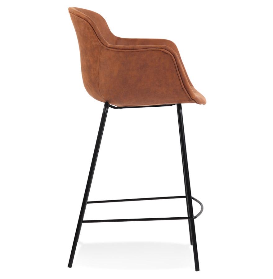 Kokoon Design CALVIN MINI' Mid-height Snack Stool In Brown Microfiber