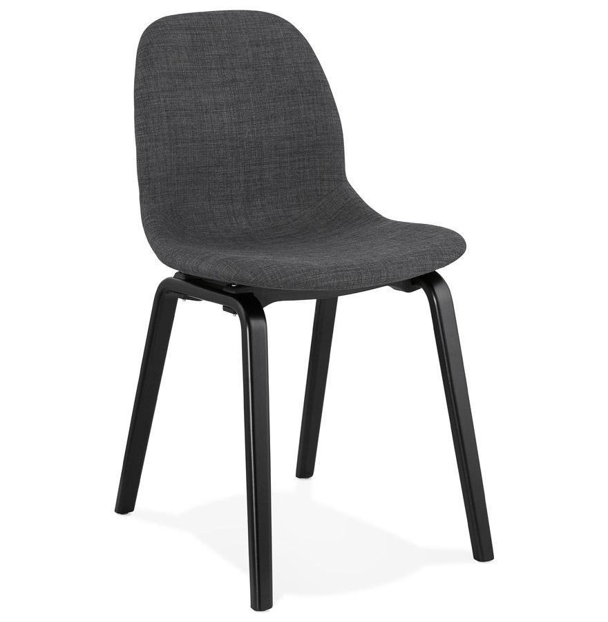 kokoon design CELTIK' dining room chair in gray fabric and black wooden legs