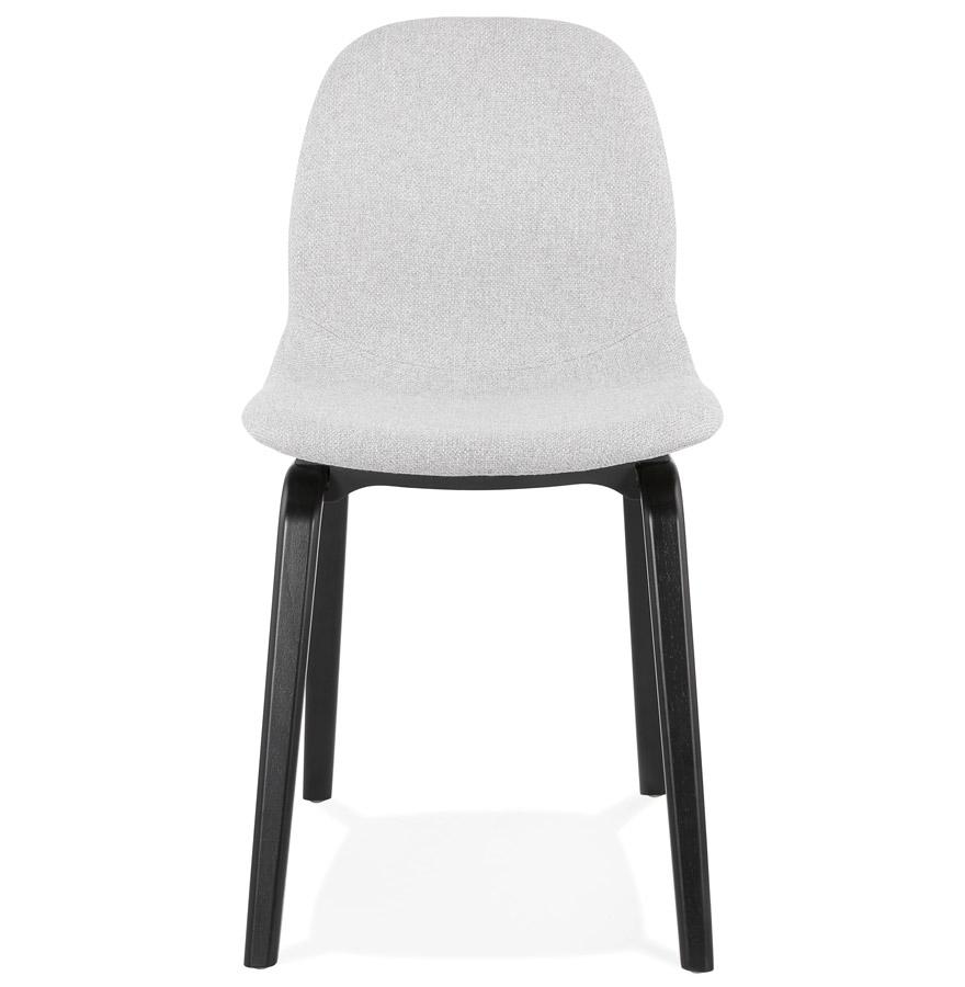 Kokoon Design CELTIK' Dining Room Chair In Light Gray Fabric And Black Wooden Legs