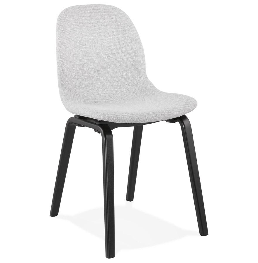 kokoon design CELTIK' dining room chair in light gray fabric and black wooden legs