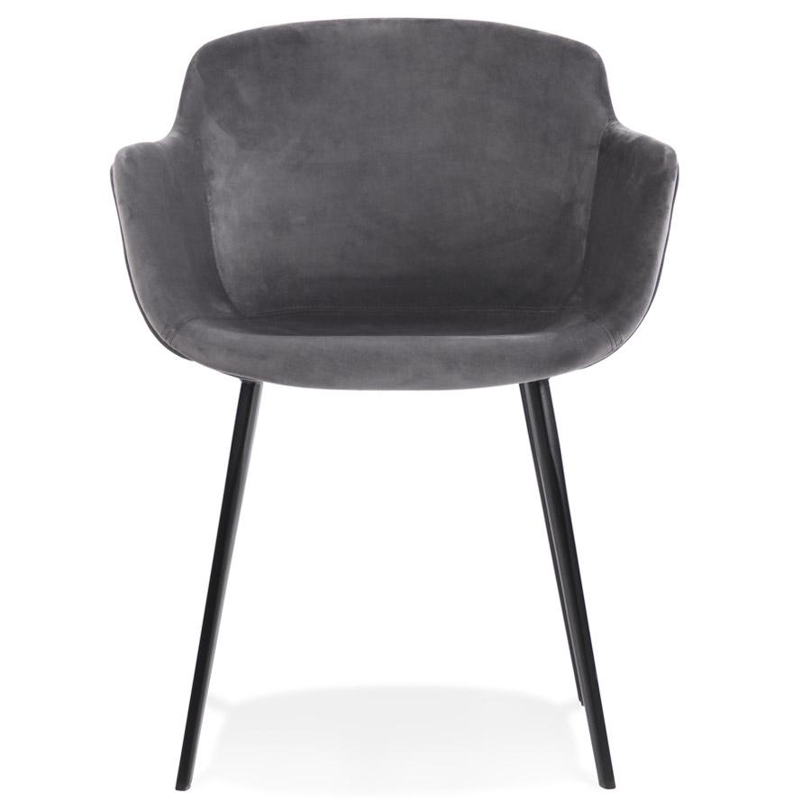 Kokoon Design Chair With Armrests 'ARMADA' In Gray Velvet