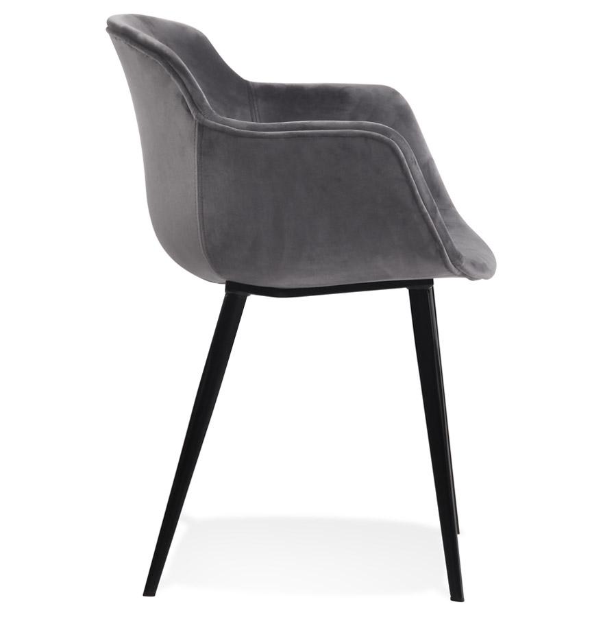 Kokoon Design Chair With Armrests 'ARMADA' In Gray Velvet