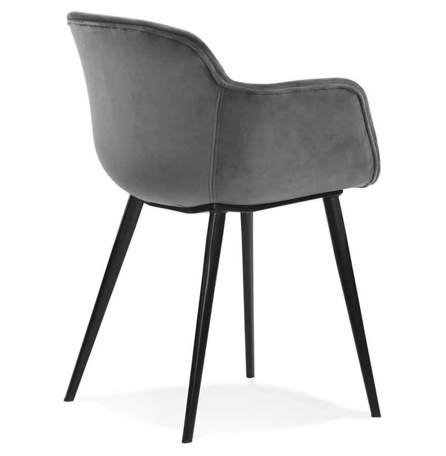 Kokoon Design Chair With Armrests 'ARMADA' In Gray Velvet