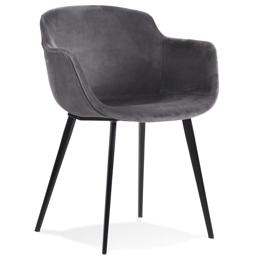 kokoon design Chair with armrests 'ARMADA' in gray velvet
