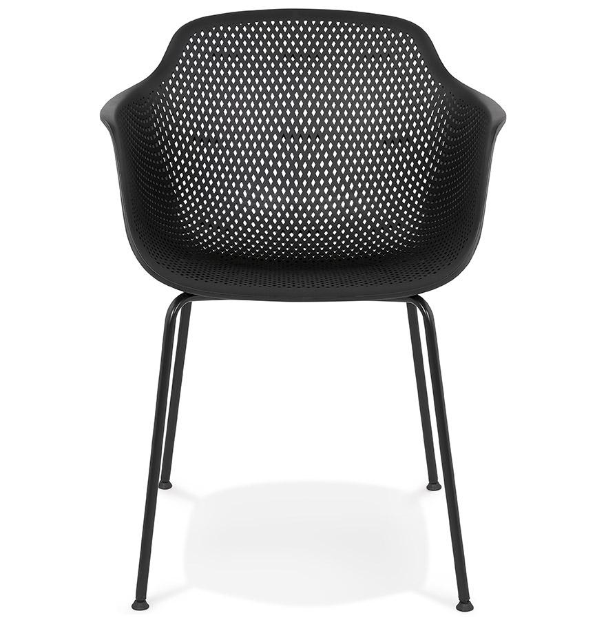 Kokoon Design Chair With Perforated Armrests 'DRAK' Black Indoor / Outdoor