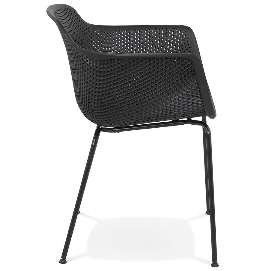 Kokoon Design Chair With Perforated Armrests 'DRAK' Black Indoor / Outdoor