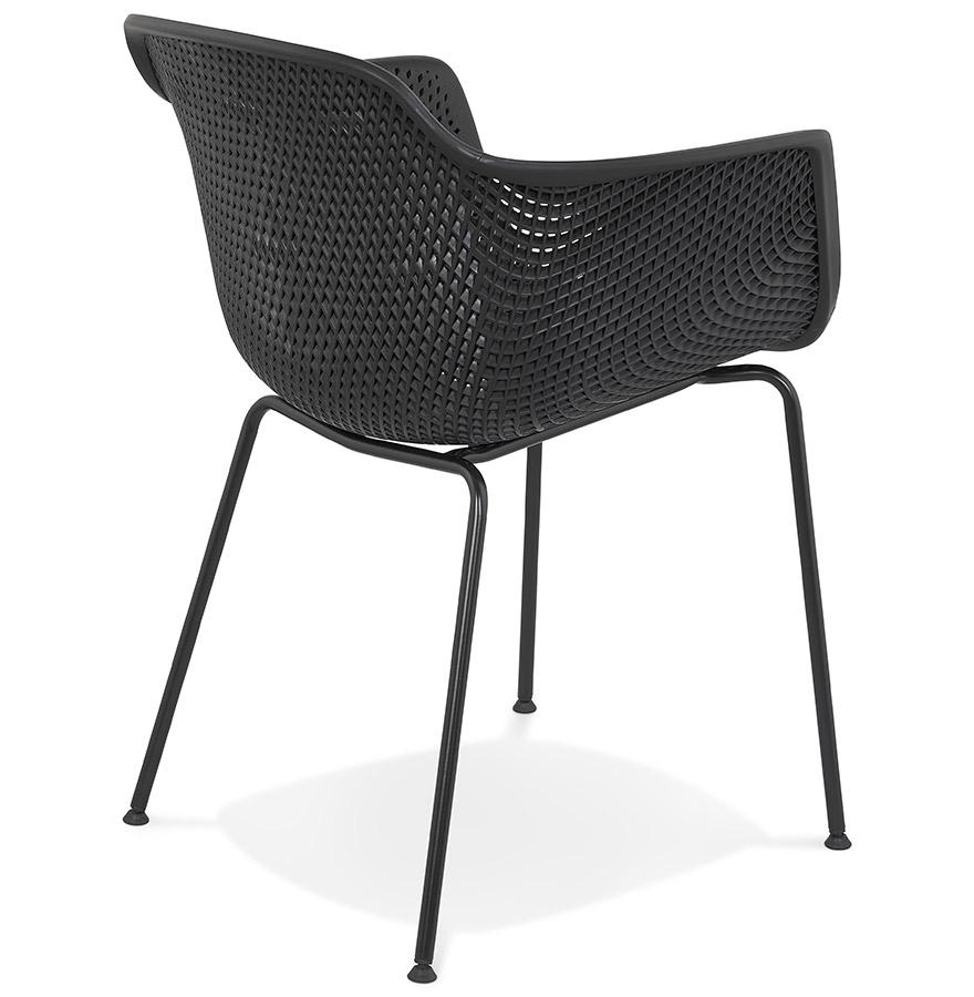 Kokoon Design Chair With Perforated Armrests 'DRAK' Black Indoor / Outdoor