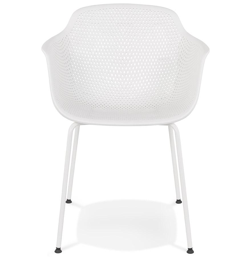 Kokoon Design Chair With Perforated Armrests 'DRAK' White Indoor / Outdoor