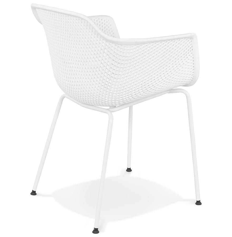 Kokoon Design Chair With Perforated Armrests 'DRAK' White Indoor / Outdoor