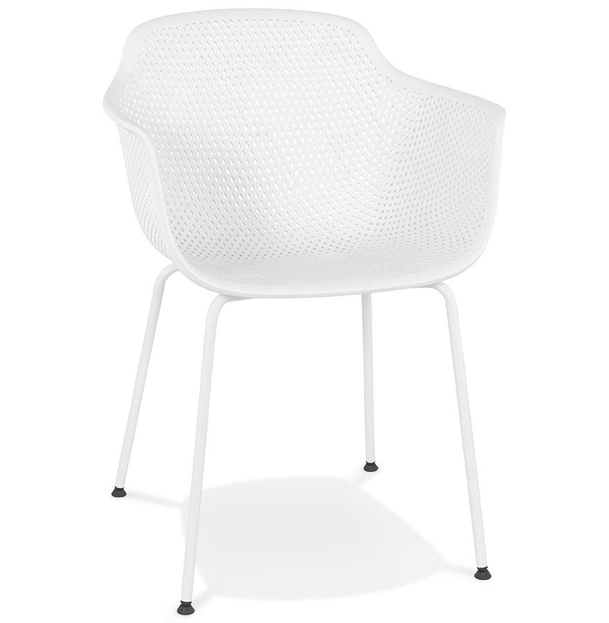 kokoon design Chair with perforated armrests 'DRAK' white indoor / outdoor