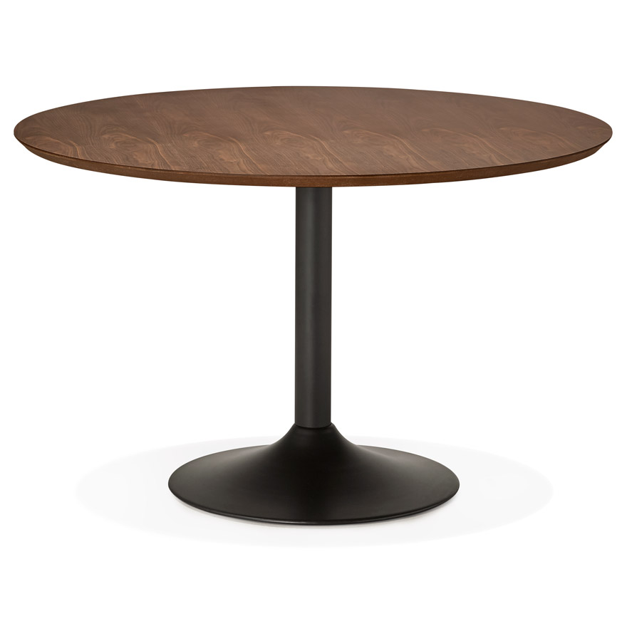 kokoon design CHEF' round dining/desk table in Walnut finish wood - Ø 120 cm
