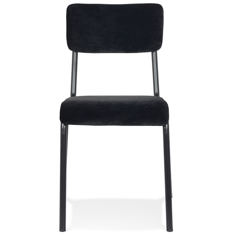 Kokoon Design CLUSAZ' Classic Black Velvet Stackable Kitchen Chair
