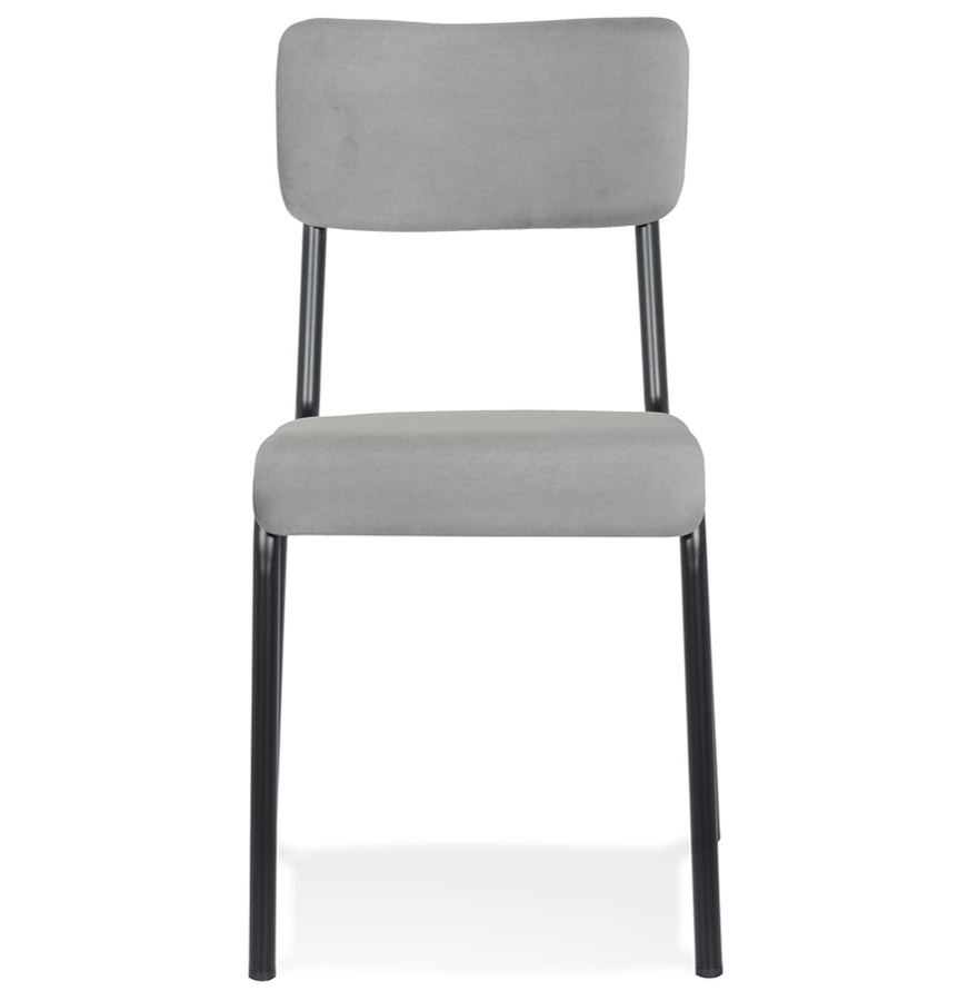 Kokoon Design CLUSAZ' Classic Gray Velvet Stackable Kitchen Chair