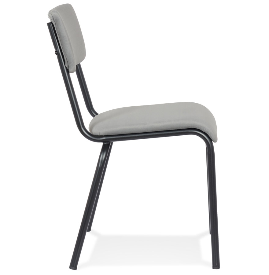 Kokoon Design CLUSAZ' Classic Gray Velvet Stackable Kitchen Chair