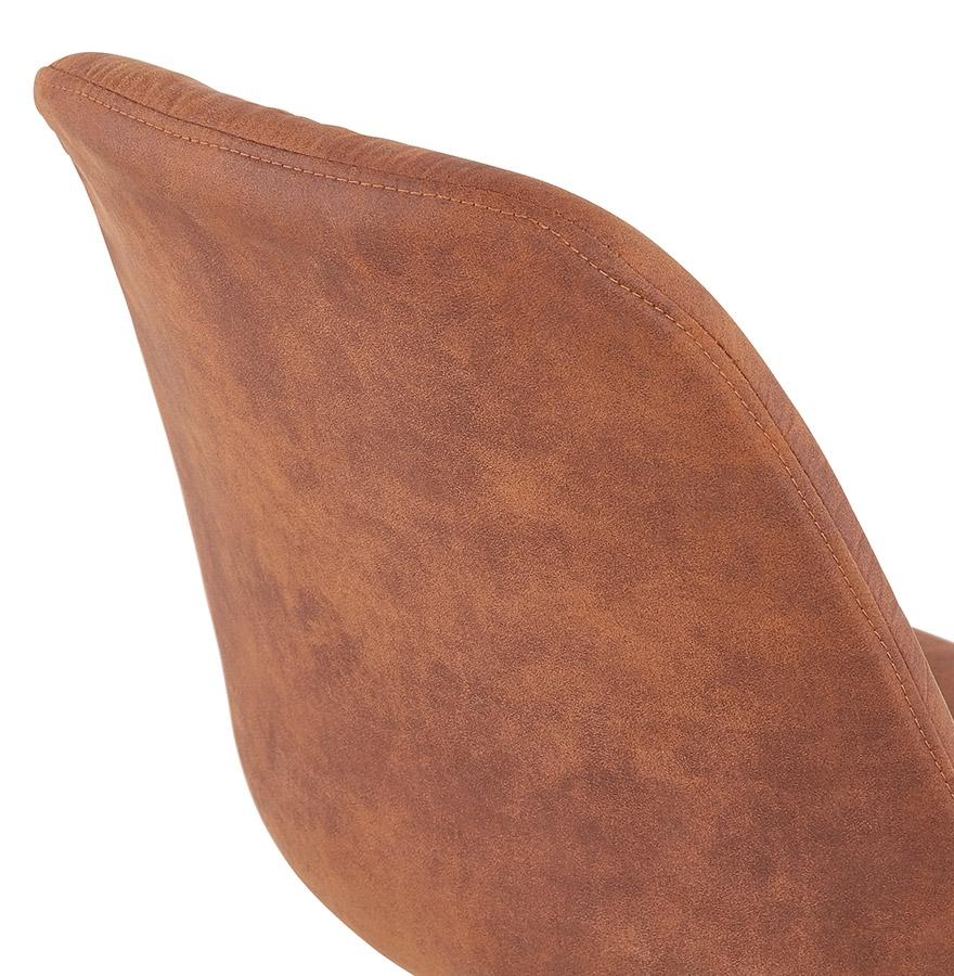 Kokoon Design Comfortable 'HARRY' Chair In Brown Microfiber And Natural Finish Wooden Legs