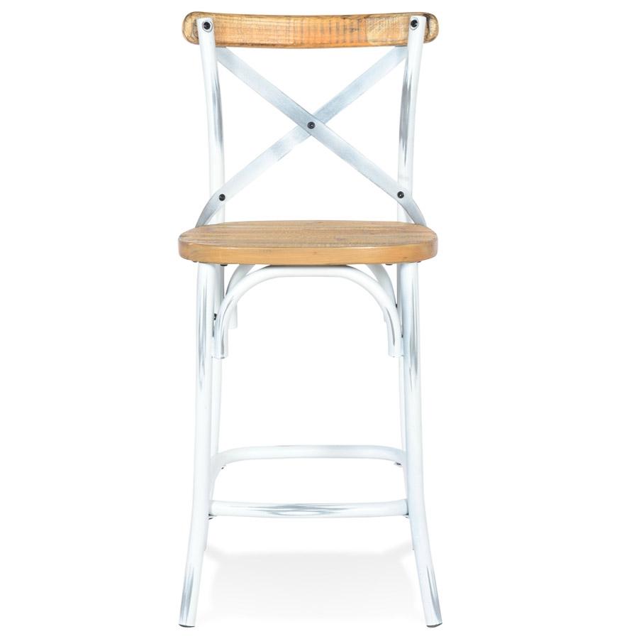 Kokoon Design COTTAGE MINI' Mid-height Snack Stool In Aged Walnut Finish Wood