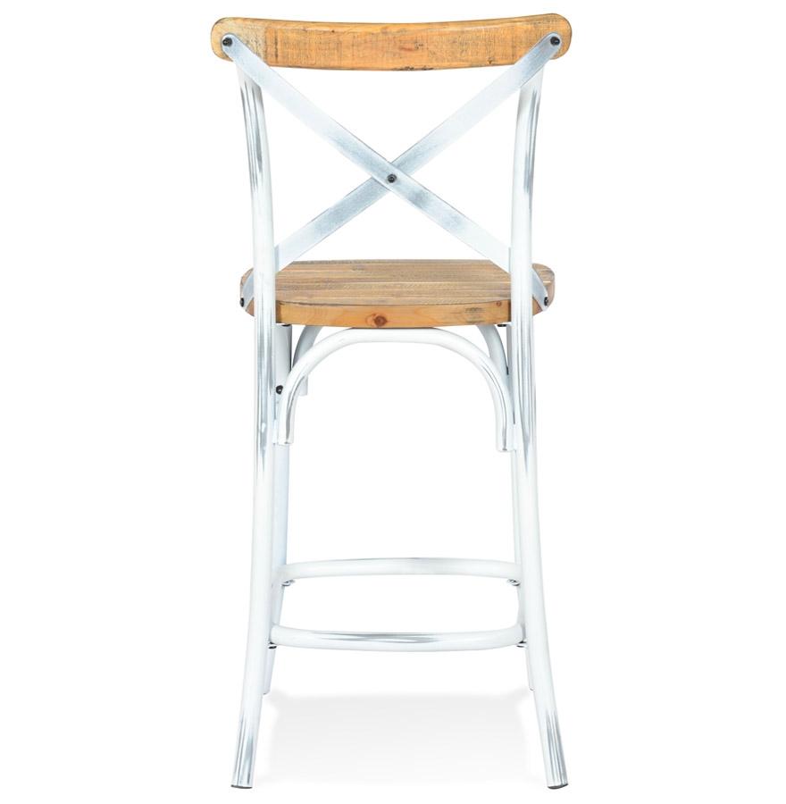 Kokoon Design COTTAGE MINI' Mid-height Snack Stool In Aged Walnut Finish Wood