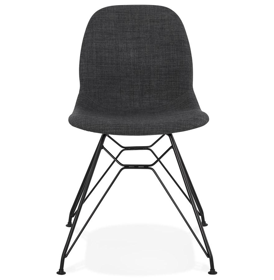 Kokoon Design Dark Gray 'DECLIK' Designer Chair With Black Metal Legs