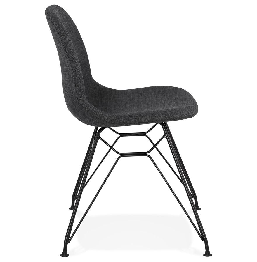 Kokoon Design Dark Gray 'DECLIK' Designer Chair With Black Metal Legs