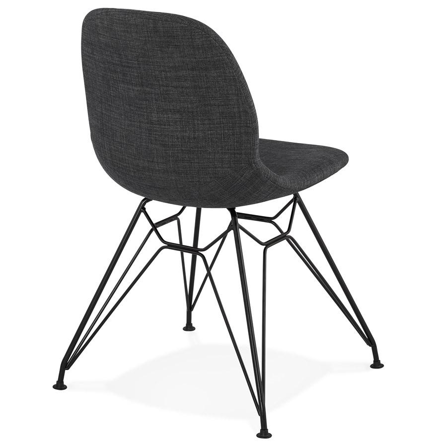 Kokoon Design Dark Gray 'DECLIK' Designer Chair With Black Metal Legs