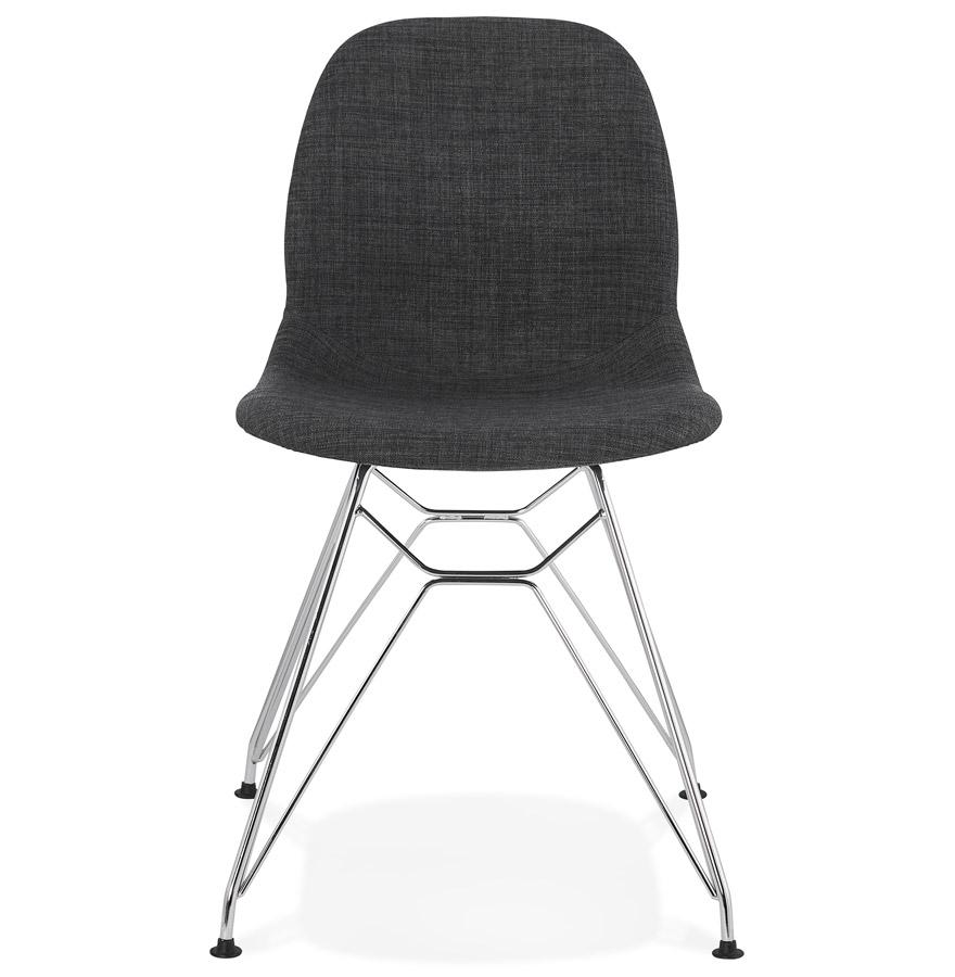 Kokoon Design Dark Gray 'DECLIK' Designer Chair With Chrome Metal Legs