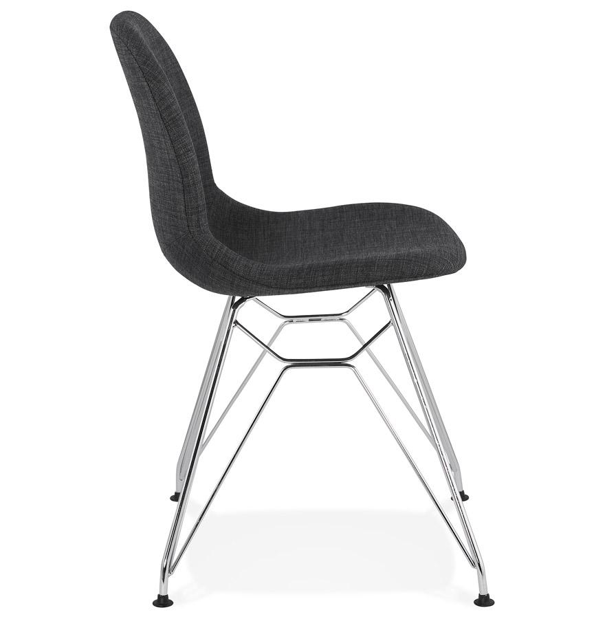 Kokoon Design Dark Gray 'DECLIK' Designer Chair With Chrome Metal Legs