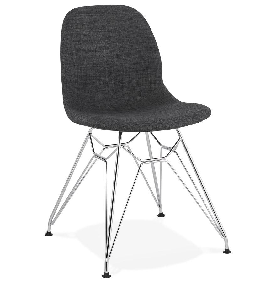 kokoon design Dark gray 'DECLIK' designer chair with chrome metal legs