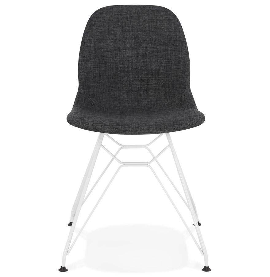 Kokoon Design Dark Gray 'DECLIK' Designer Chair With White Metal Legs