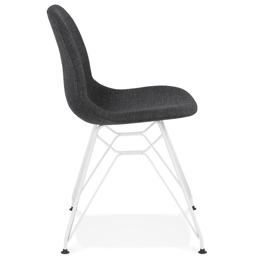 Kokoon Design Dark Gray 'DECLIK' Designer Chair With White Metal Legs