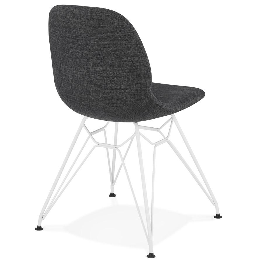 Kokoon Design Dark Gray 'DECLIK' Designer Chair With White Metal Legs