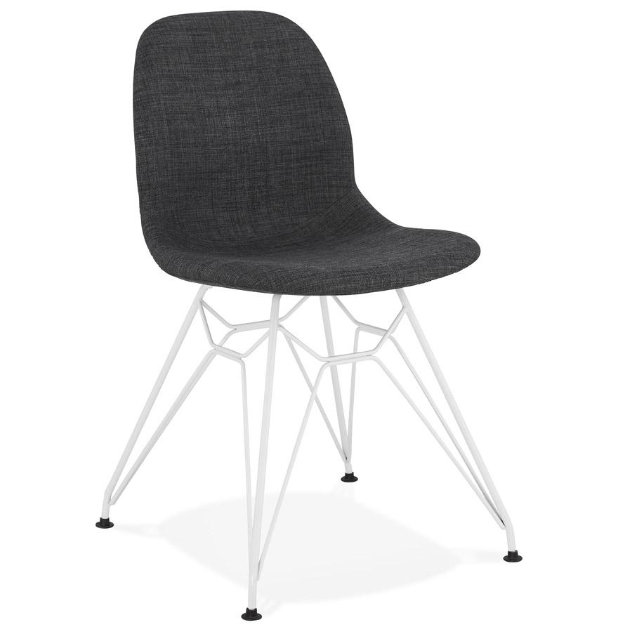 kokoon design Dark gray 'DECLIK' designer chair with white metal legs