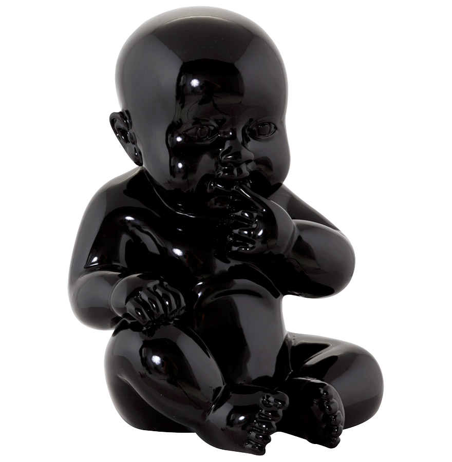 kokoon design Decorative statue 'BABY' sitting baby in black polyresin