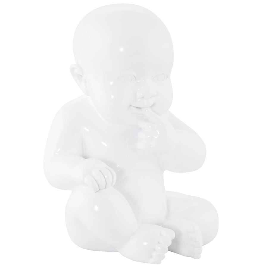 kokoon design Decorative statue 'BABY' sitting baby in white polyresin