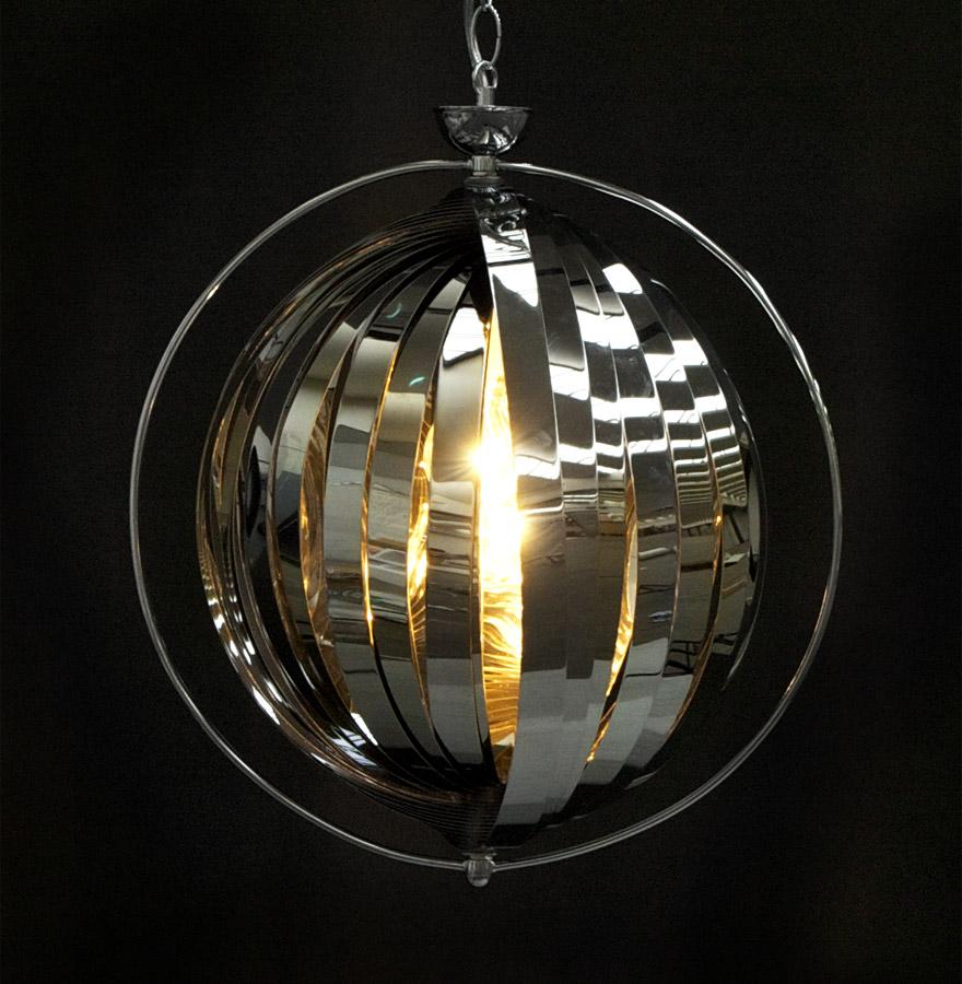 Kokoon Design Designer Ball Pendant 'LISA' In Flexible Chrome Slats