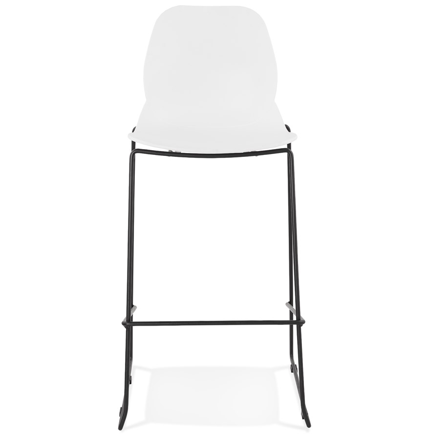 Kokoon Design Designer Bar Stool 'BERLIN' White Stackable Industrial Style