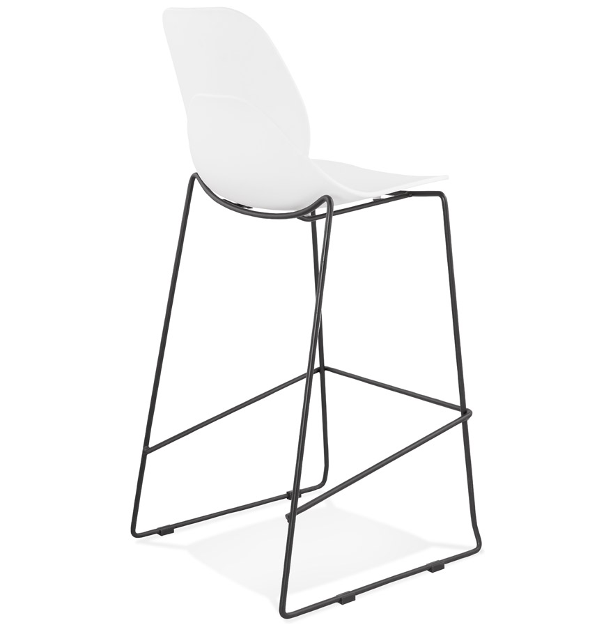 Kokoon Design Designer Bar Stool 'BERLIN' White Stackable Industrial Style