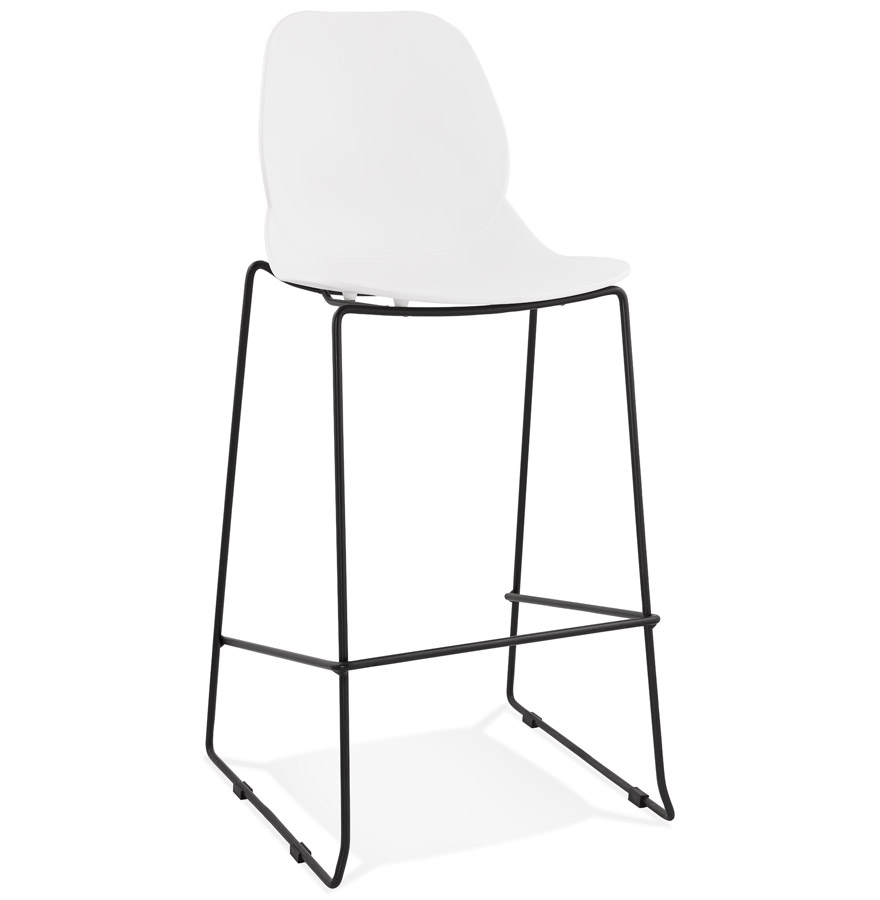kokoon design Designer bar stool 'BERLIN' white stackable industrial style