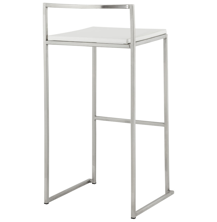 Kokoon Design Designer Bar Stool 'DISKO' White Stackable Industrial Style