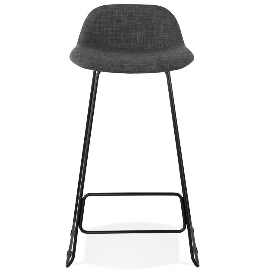 Kokoon Design Designer Bar Stool 'MOSKOW' Black Industrial Style With Black Metal Legs