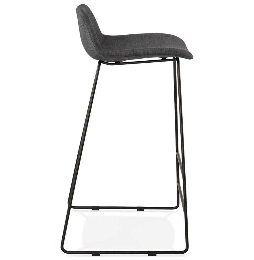 Kokoon Design Designer Bar Stool 'MOSKOW' Black Industrial Style With Black Metal Legs