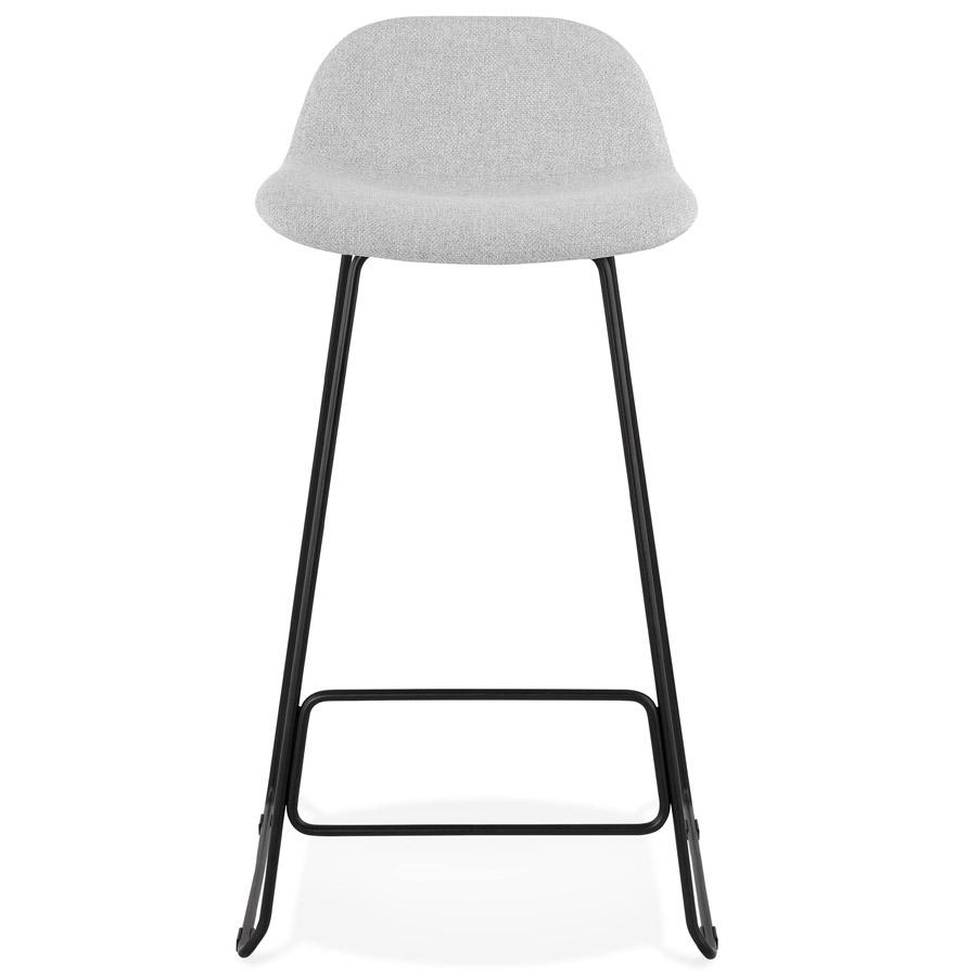 Kokoon Design Designer Bar Stool 'MOSKOW' Light Gray With Black Metal Legs