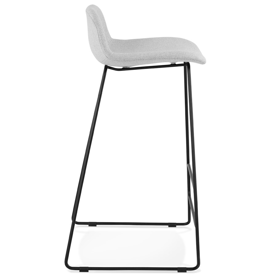 Kokoon Design Designer Bar Stool 'MOSKOW' Light Gray With Black Metal Legs