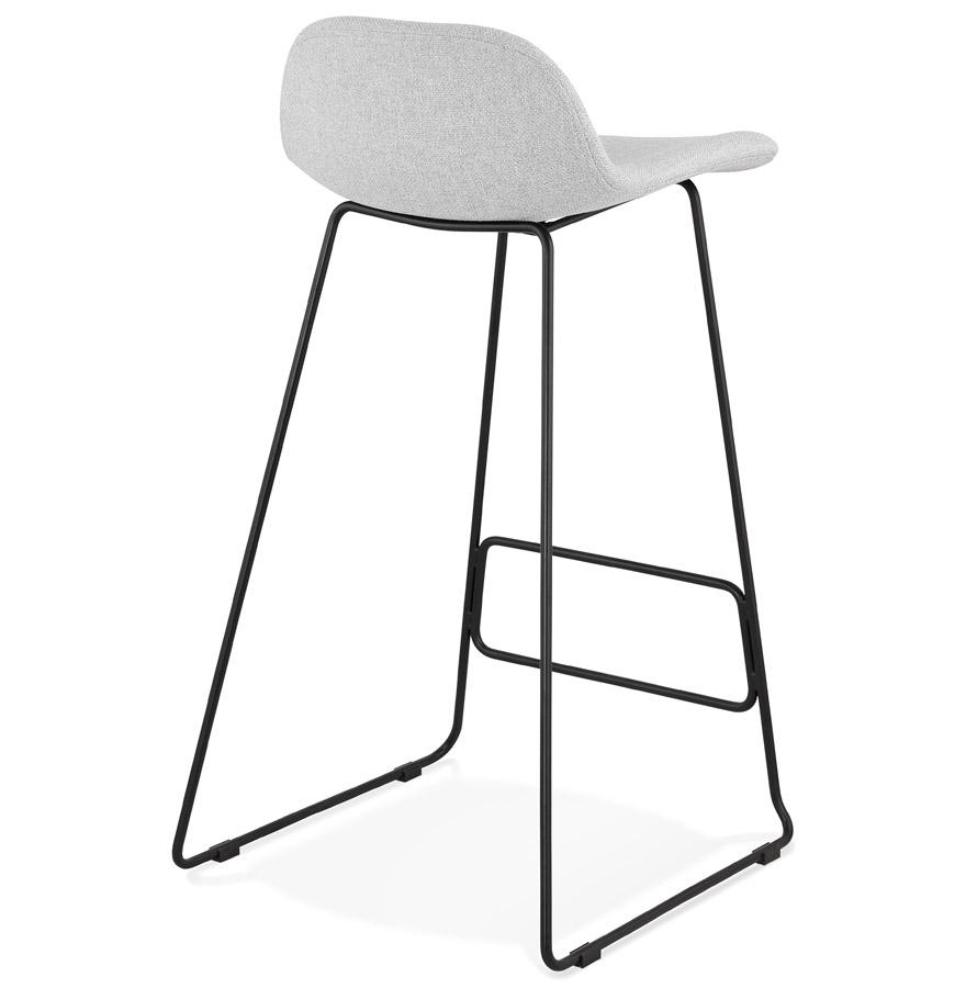Kokoon Design Designer Bar Stool 'MOSKOW' Light Gray With Black Metal Legs