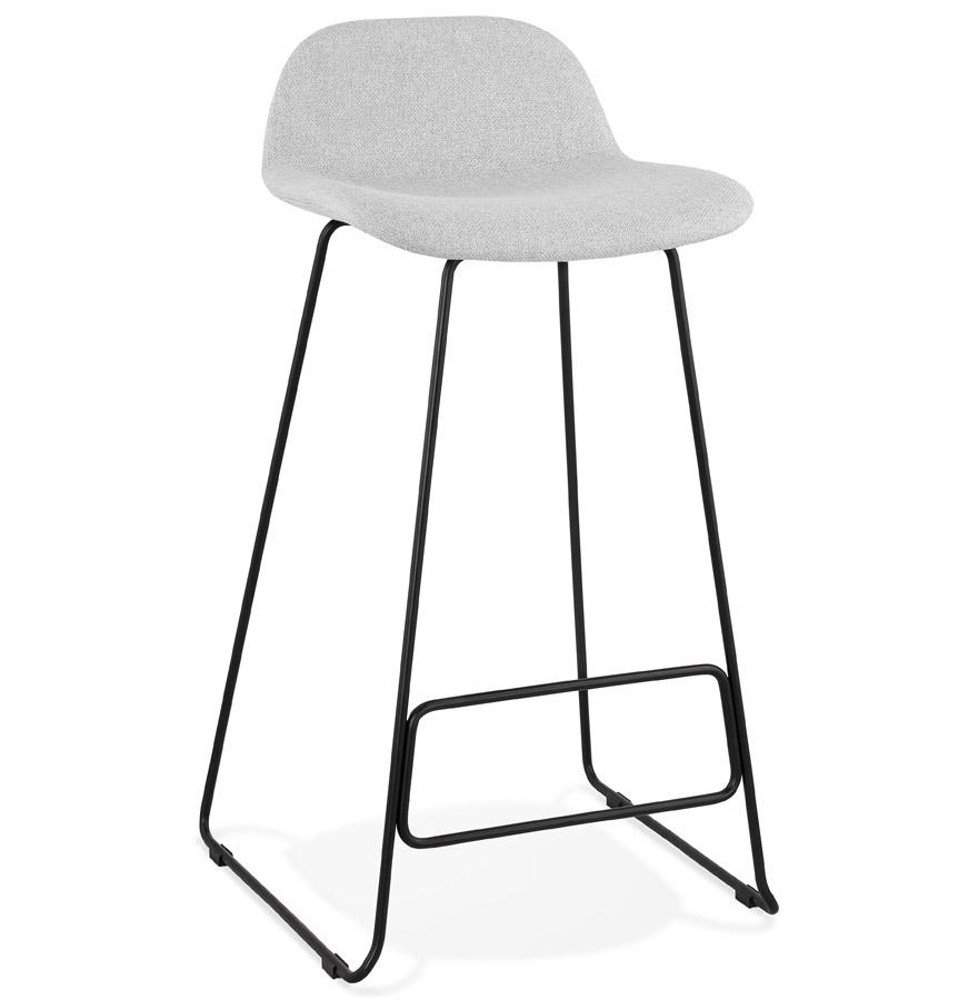 kokoon design Designer bar stool 'MOSKOW' light gray with black metal legs