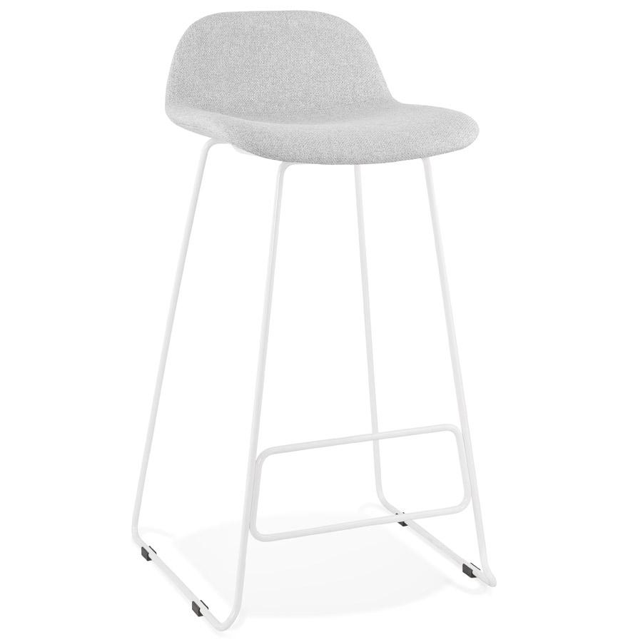 kokoon design Designer bar stool 'MOSKOW' light gray with white metal legs